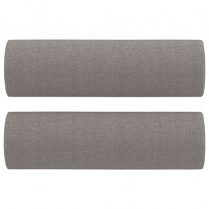 Canapé 2 places avec oreillers décoratifs taupe 120 cm tissu