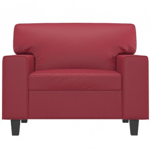 Fauteuil Rouge bordeaux 60 cm Similicuir