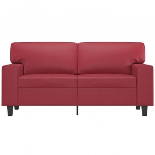 Canapé à 2 places Rouge bordeaux 120 cm Similicuir