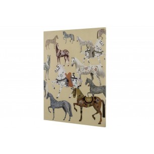 Tableau décoratif 90x120 cm en tissu beige "Chevaux" Tableau décoratif 90x120 cm en tissu beige "Chevaux"