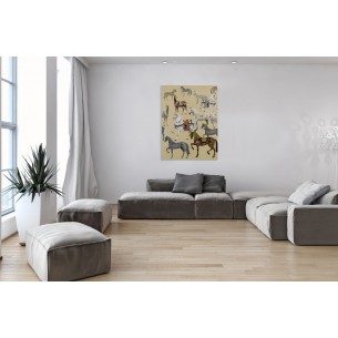 Tableau décoratif 90x120 cm en tissu beige "Chevaux" Tableau décoratif 90x120 cm en tissu beige "Chevaux"