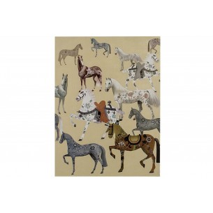 Tableau décoratif 90x120 cm en tissu beige "Chevaux" Tableau décoratif 90x120 cm en tissu beige "Chevaux"