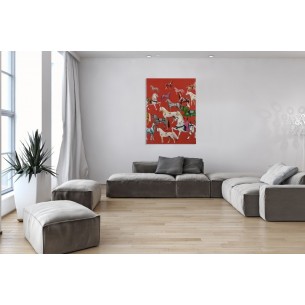 Tableau design 120x90 cm en toile coloris rouge Tableau design 120x90 cm en toile coloris rouge