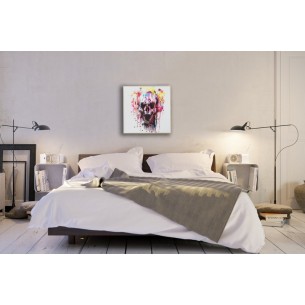 Tableau décoratif motif crâne de 50cm en toile multicouleur Tableau décoratif motif crâne de 50cm en toile multicouleur