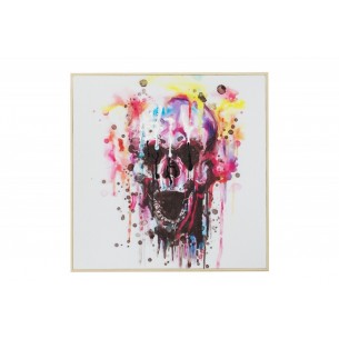 Tableau décoratif motif crâne de 50cm en toile multicouleur Tableau décoratif motif crâne de 50cm en toile multicouleur