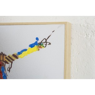 Tableau design motif singe de 50cm multicouleur en toile