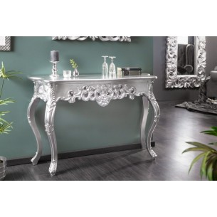 Meuble console 110 cm design classique coloris argenté