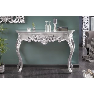 Meuble console 110 cm design classique coloris argenté
