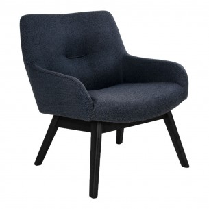 Fauteuil longue LONDON revetement tissu coloris gris foncé avec pieds en bois noir Fauteuil longue LONDON revetement tissu coloris gris foncé avec pieds en bois noir