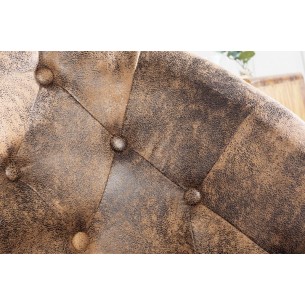 Lot de 2 fauteuils design capitonné en microfibre coloris brun antique Lot de 2 fauteuils design capitonné en microfibre coloris brun antique