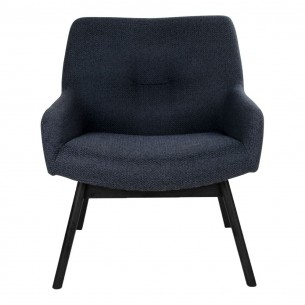 Fauteuil longue LONDON revetement tissu coloris gris foncé avec pieds en bois noir Fauteuil longue LONDON revetement tissu coloris gris foncé avec pieds en bois noir