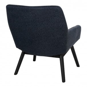 Fauteuil longue LONDON revetement tissu coloris gris foncé avec pieds en bois noir Fauteuil longue LONDON revetement tissu coloris gris foncé avec pieds en bois noir