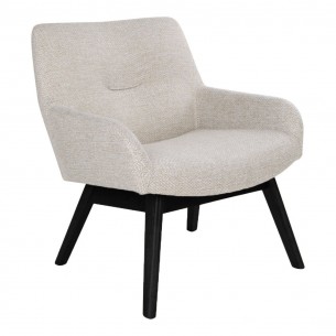 Fauteuil longue LONDON revetement tissu cooris sable avec pieds en bois hévéa Fauteuil longue LONDON revetement tissu cooris sable avec pieds en bois hévéa