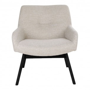 Fauteuil longue LONDON revetement tissu cooris sable avec pieds en bois hévéa Fauteuil longue LONDON revetement tissu cooris sable avec pieds en bois hévéa