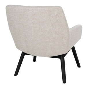Fauteuil longue LONDON revetement tissu cooris sable avec pieds en bois hévéa Fauteuil longue LONDON revetement tissu cooris sable avec pieds en bois hévéa