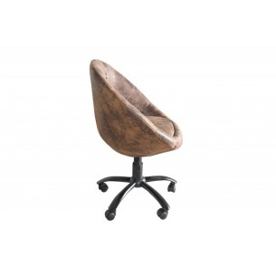 Lot de 2 fauteuils design capitonné en microfibre coloris brun antique Lot de 2 fauteuils design capitonné en microfibre coloris brun antique
