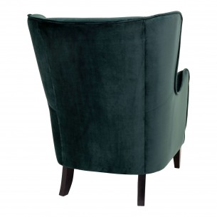 Fauteuil Compo au design classique revetement tissu couleur vert, pietement en bois hêtre Fauteuil Compo au design classique revetement tissu couleur vert, pietement en bois hêtre