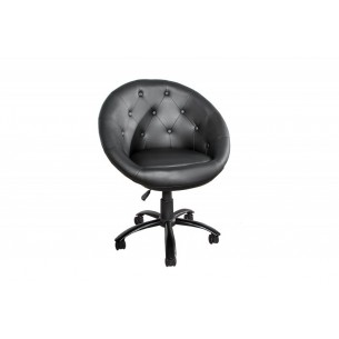 Lot de 2 fauteuils style capitonné en simili cuir coloris noir