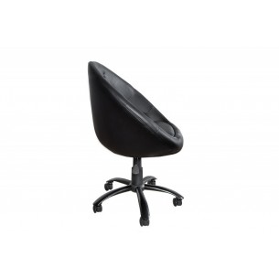Lot de 2 fauteuils style capitonné en simili cuir coloris noir