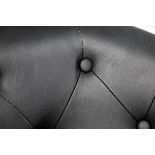 Lot de 2 fauteuils style capitonné en simili cuir coloris noir