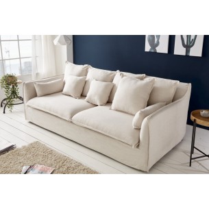 Canapé 3 places en tissu coloris beige