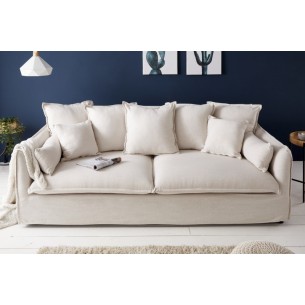 Canapé 3 places en tissu coloris beige
