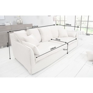 Canapé 3 places en tissu coloris beige