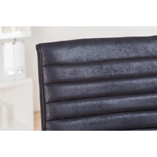 Fauteuil de bureau à roulettes confortable en microfibre coloris noir Fauteuil de bureau à roulettes confortable en microfibre coloris noir