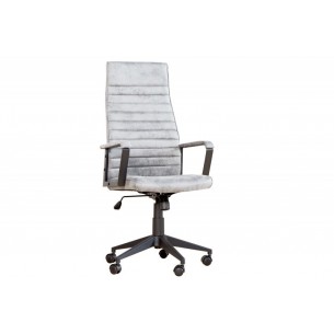 Fauteuil de bureau à roulettes confortable en microfibre coloris gris Fauteuil de bureau à roulettes confortable en microfibre coloris gris