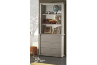 Bibliothèque pour enfant avec rangement teinté chêne gris