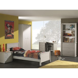 Bibliothèque pour enfant avec rangement teinté chêne gris