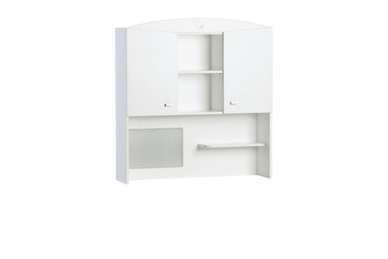 Bibliothèque avec 2 portes et 2 étagères coloris blanc laqué