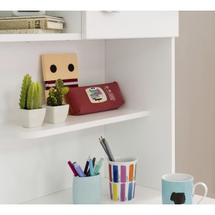 Bibliothèque avec 2 portes et 2 étagères coloris blanc laqué Bibliothèque avec 2 portes et 2 étagères coloris blanc laqué