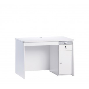 Bureau junior avec rangement coloris blanc laqué Bureau junior avec rangement coloris blanc laqué