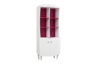 Bibliothèque moderne en bois mdf coloris rose et blanc