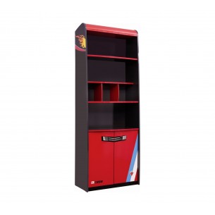Bibliothèque moderne pour chambre enfant coloris rouge et noir Bibliothèque moderne pour chambre enfant coloris rouge et noir