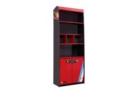 Bibliothèque moderne pour chambre enfant coloris rouge et noir