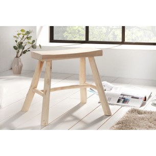 Tabouret 40cm style naturel en bois massif