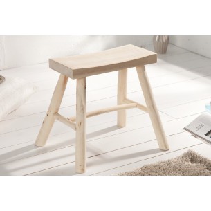 Tabouret 40cm style naturel en bois massif