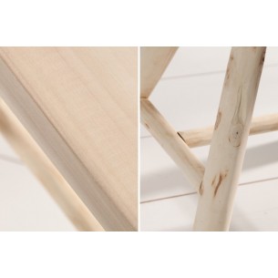 Tabouret 40cm style naturel en bois massif