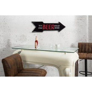 Décoration ICE COLD BEER 55 cm droite en métal noir