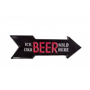 Décoration ICE COLD BEER 55 cm droite en métal noir