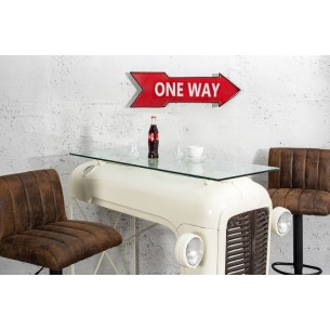 Décoration ONE WAY 55 cm droite en métal rouge