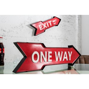 Décoration ONE WAY 55 cm droite en métal rouge