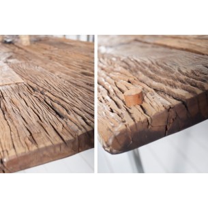 Table à manger rectangulaire 200cm en bois massif avec plaque de verre Table à manger rectangulaire 200cm en bois massif avec plaque de verre
