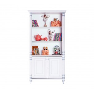 Bibliothéque avec rangement design classique coloris blanc Bibliothéque avec rangement design classique coloris blanc