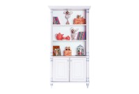 Bibliothéque avec rangement design classique coloris blanc