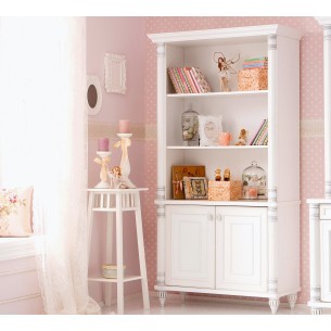 Bibliothéque avec rangement design classique coloris blanc Bibliothéque avec rangement design classique coloris blanc