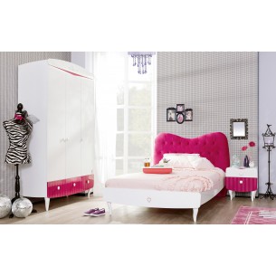 Bibliothèque moderne en bois mdf coloris rose et blanc Bibliothèque moderne en bois mdf coloris rose et blanc