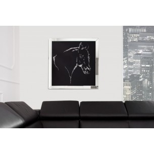 Tableau magnifique mural 60x60 cm Tête de cheval en cristaux Tableau magnifique mural 60x60 cm Tête de cheval en cristaux